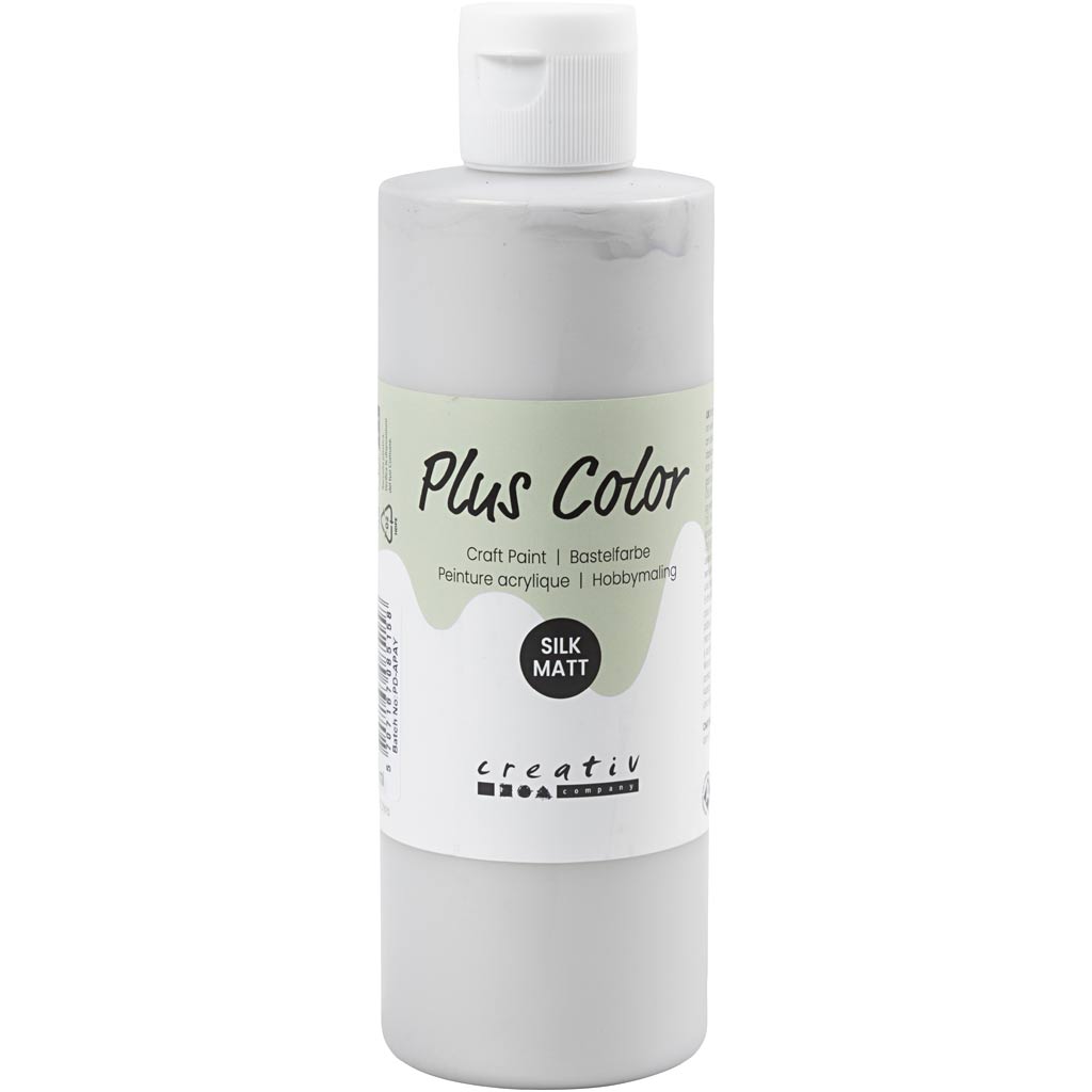 Plus color acrylic paint, silver, 250 ml 1 bottle
