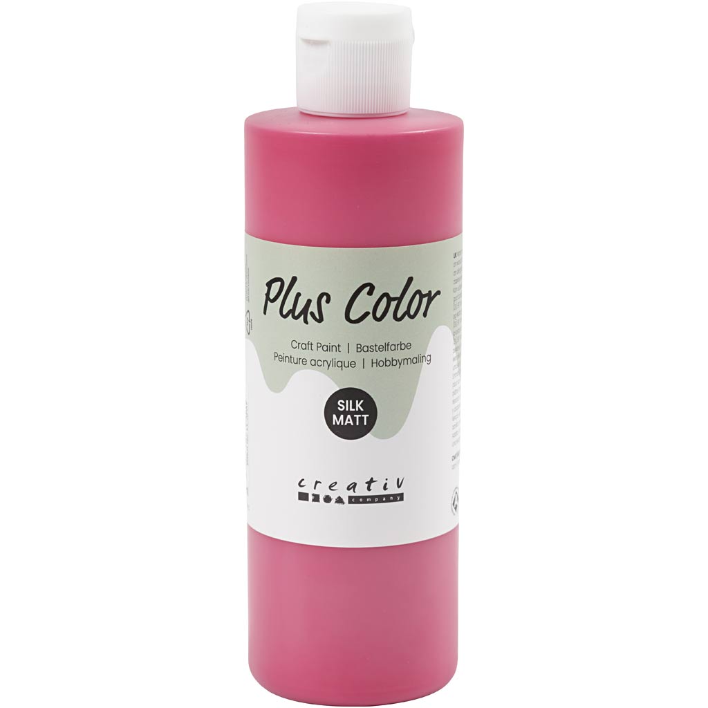 Plus color acrylic paint, primary red, 250 ml 1 bottle