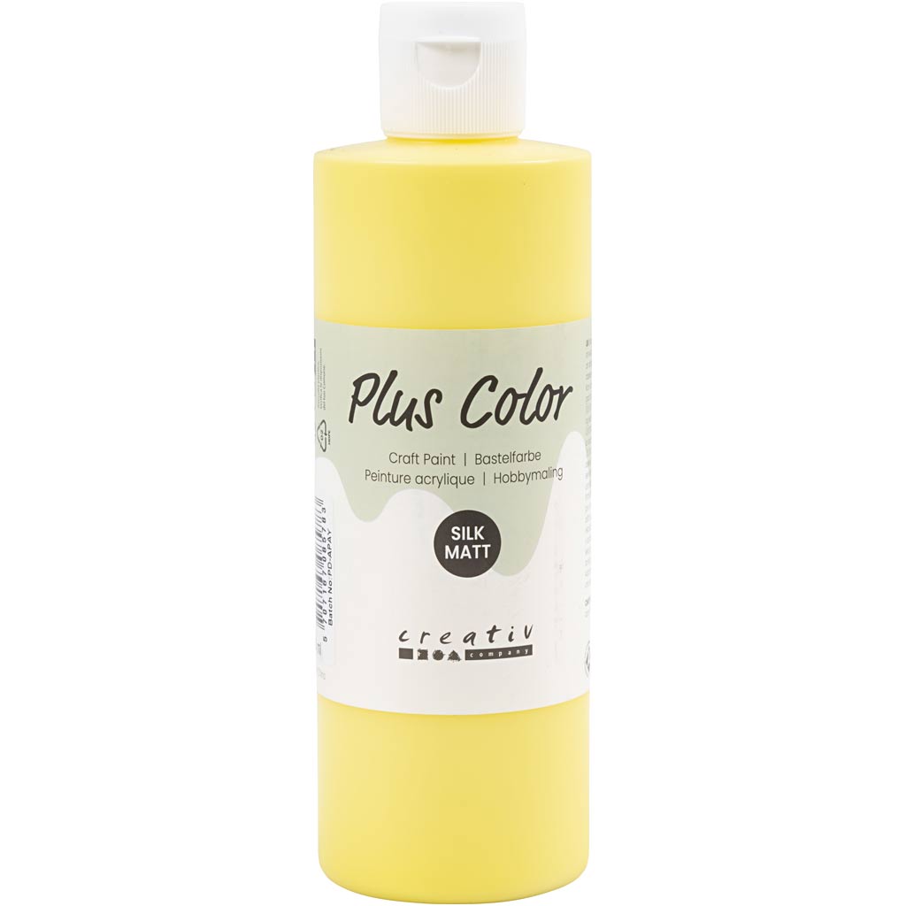 Plus color acrylic paint, primary yellow, 250 ml 1 bottle
