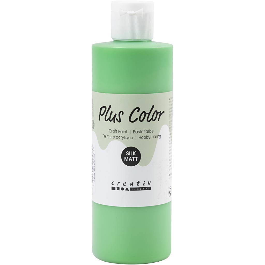 Plus color acrylic paint, bright green, 250 ml 1 bottle