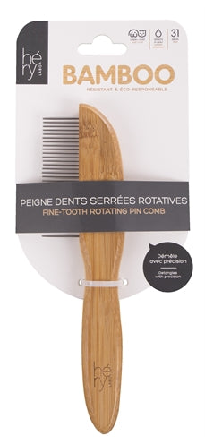 Hery Labo fine comb with rotating teeth bamboo