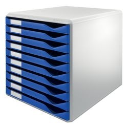 Leitz drawer cabinet 10 drawers grey blue