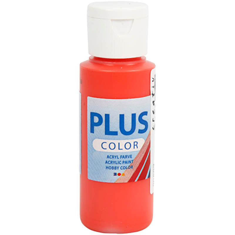 Plus color acrylic paint, brilliant red, 60 ml 1 bottle