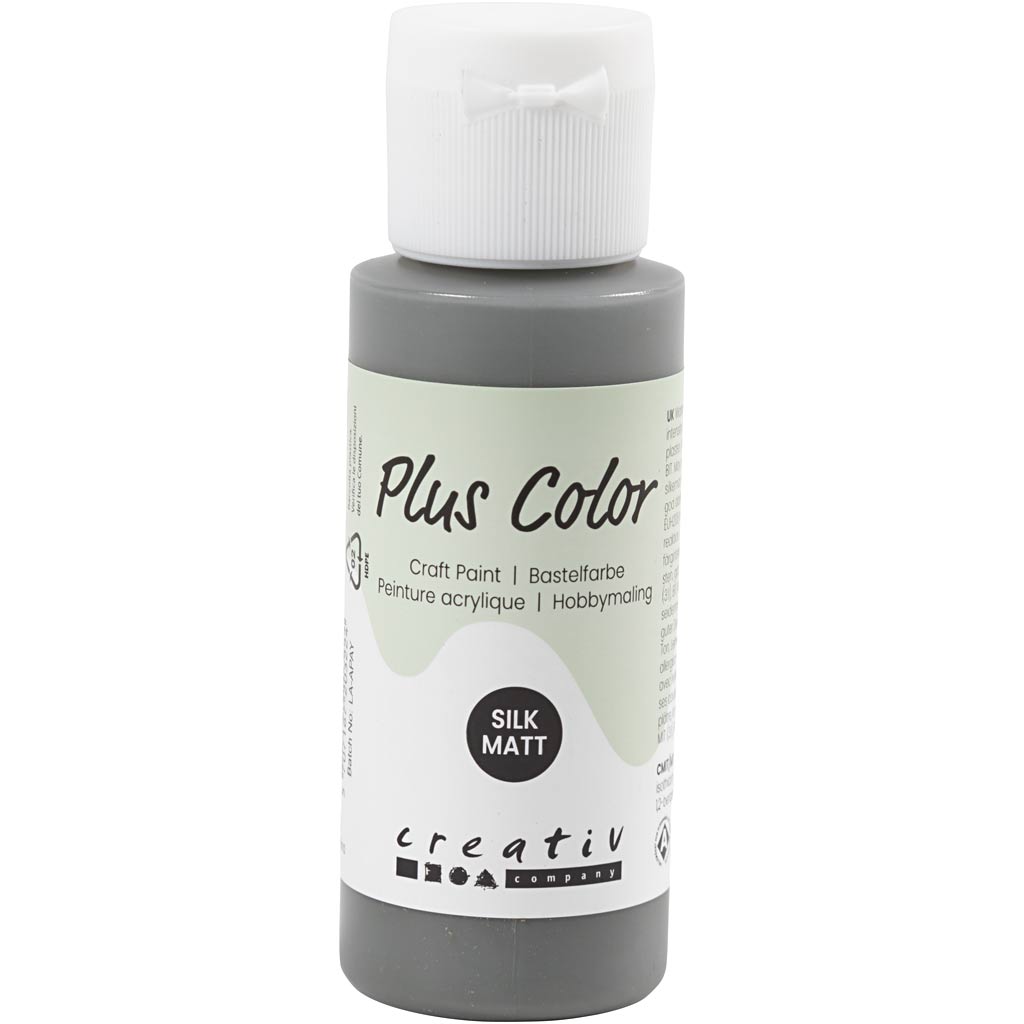 Plus color acrylic paint, dark gray, 60 ml 1 bottle