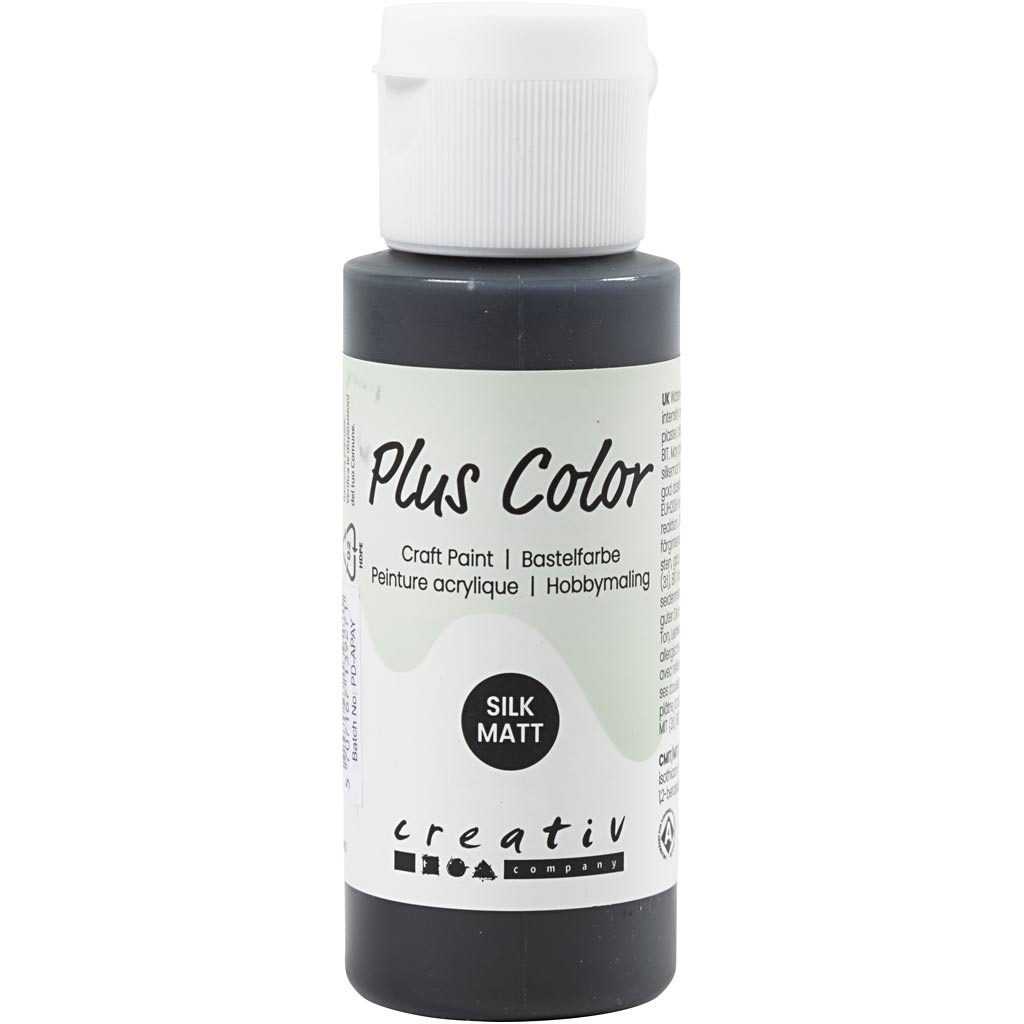 Além da tinta acrílica colorida preta, 60ml