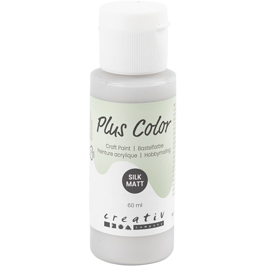 Plus color acrylverf, zilver, 60 ml 1 fles