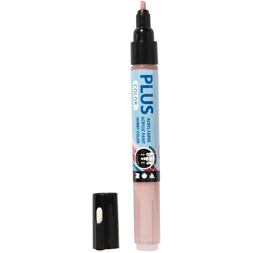Plus color marker, l: 14,5 cm, lijndikte 1-2 mm, dusty rose, 5,5 ml, 1 stuk