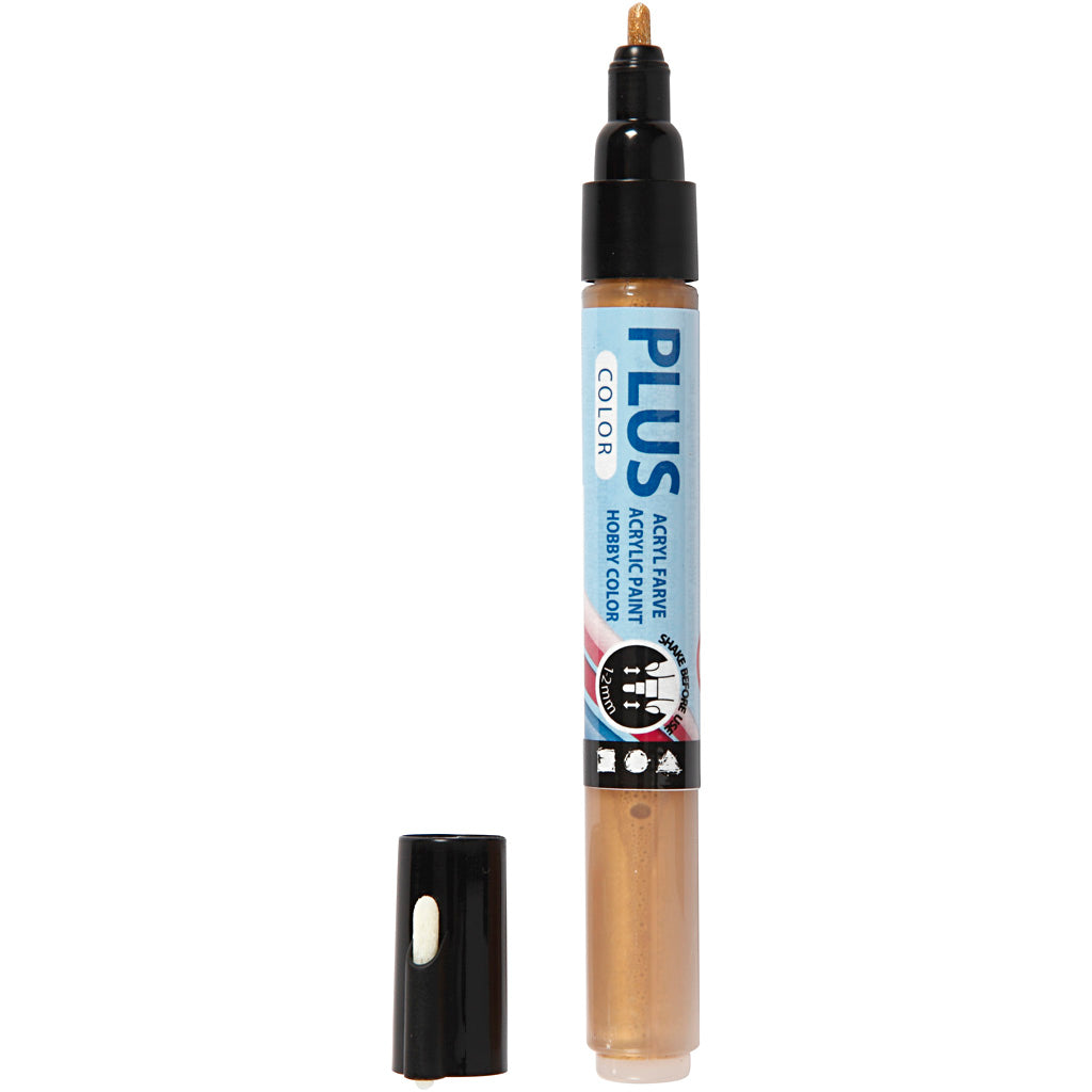 Plus color marker, l: 14.5 cm, line width 1-2 mm, gold, 5.5 ml, 1 piece