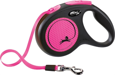 Flexi rollijn ny neonband svart rosa