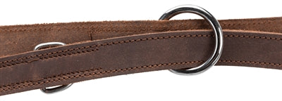 Trixie dog leash rustic adjustable fat leather dark brown