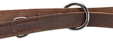 Trixie dog leash rustic adjustable fat leather dark brown