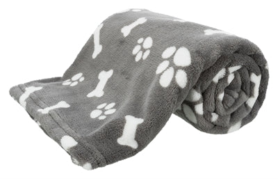 Trixie dog blanket kenny fleece bone legs gray