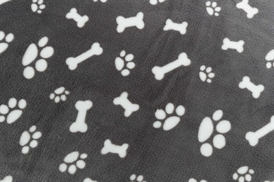 Trixie dog blanket kenny fleece bone legs gray