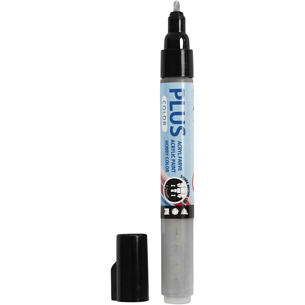 Plus color marker, l: 14.5 cm, line width 1-2 mm, silver, 5.5 ml, 1 piece