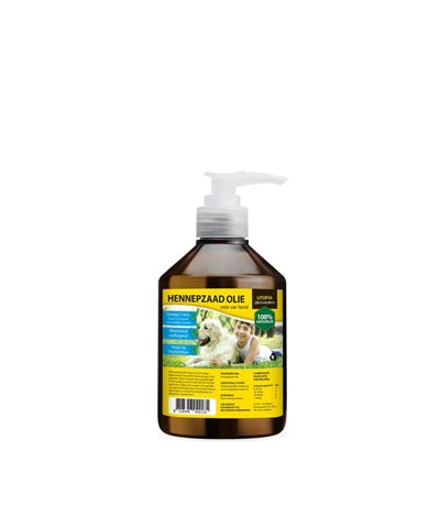 Olio di semi di canapa totaal animale utopia con pompa
