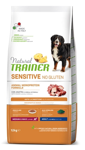Natural Trainer Dog Adult Medium Maxi Sensitive Duck Gluten -free