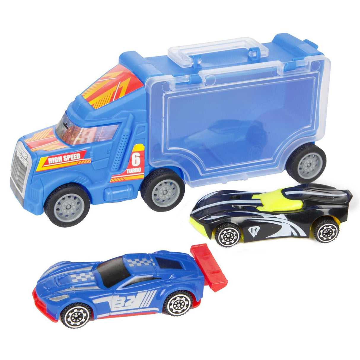 Toi-Toys Turbo Racers Truck con auto da corsa, 3DLG.