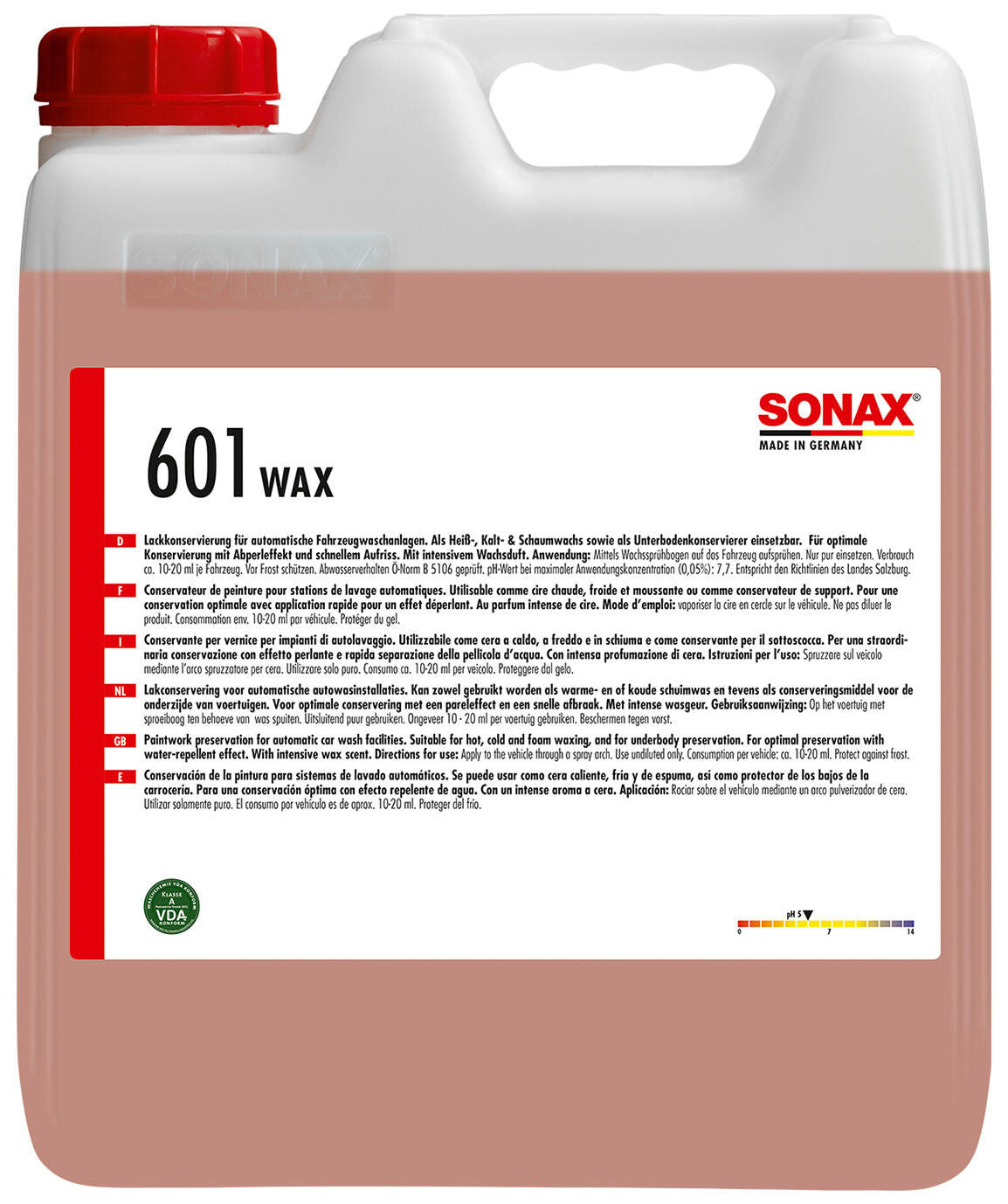Sonax reinigingsadditief brillantwachs mit wachsduft