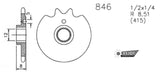 Esjot voortandwiel 0846 sprocket 415 13z standard