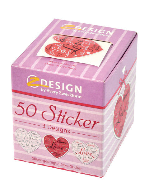 Avery av-56813 deco sticker box hearts 3 designs