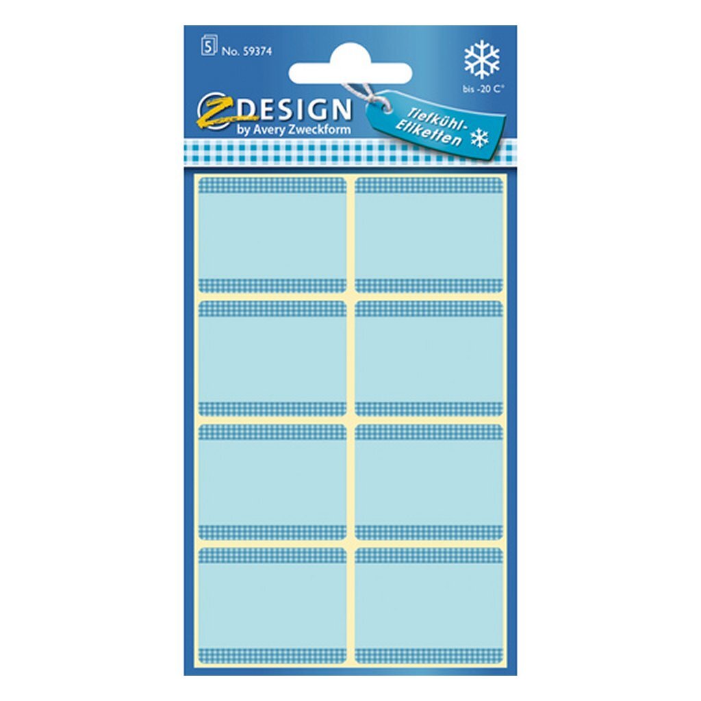 AVERY AV-59374 Z-DESIGN Frozen etiketter 36x28 mm 40 stykker blå