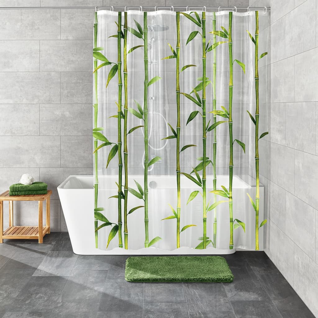 Kleine Wolke sprchová závěs bambus 180x200 cm zelená