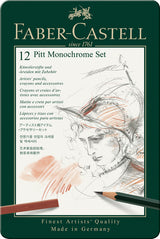 Faber castell fc-112975 pitt monochrome set faber-castell 12-piece medium