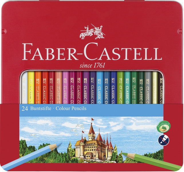 Faber Castell FC-115824 Color Pencil Faber-Castell Castle Hexagonal Metal Pouch s 24 kusy