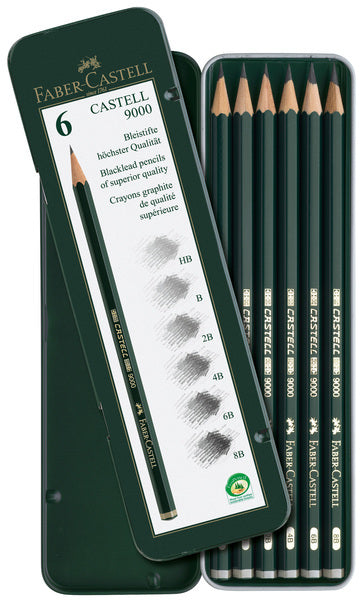 Faber Castell FC-119063 Pencil 9000 Bliktui A 6 pezzi