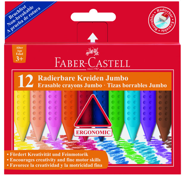 Faber Castell FC-122540 Chalk Jumbo Grip Box 12 pezzi