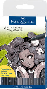 Faber Castell FC-167107 писалка за рисуване Faber-Castell Pitt Artist Pen Manga Моливник от 8 части основен