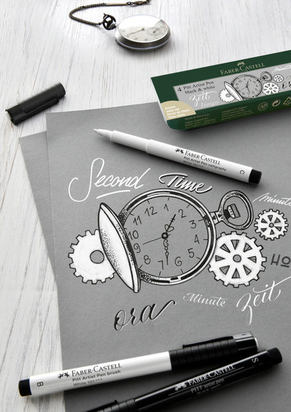 Faber Castell FC-167151 Kresba pero Faber-Castell Set Pitt Artist Pen Black and White