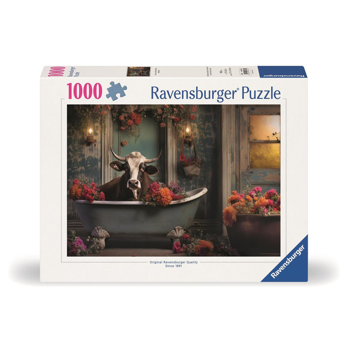 Ravensburger jigsaw puzzle the cow in the bathtub, 1000 pcs.