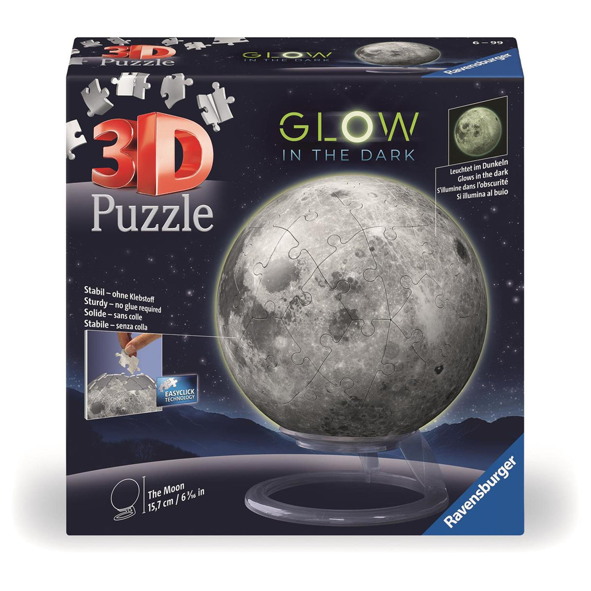 Ravensburger 3d puzzel maan glow 72pcs