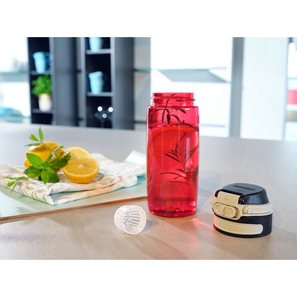 Leifheit 3263 flip tritan drinking bottle 550 ml red