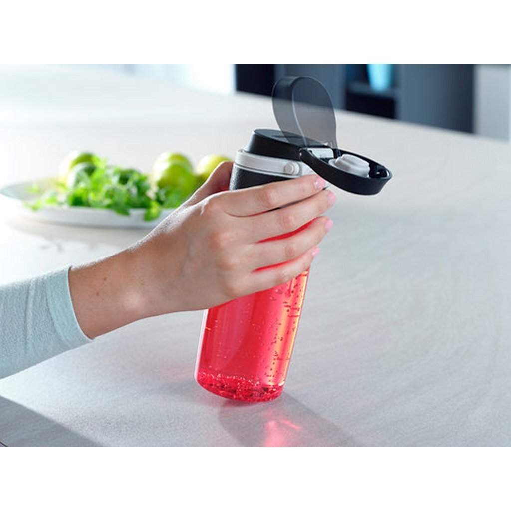 Leifheit 3263 flip tritan drinking bottle 550 ml red