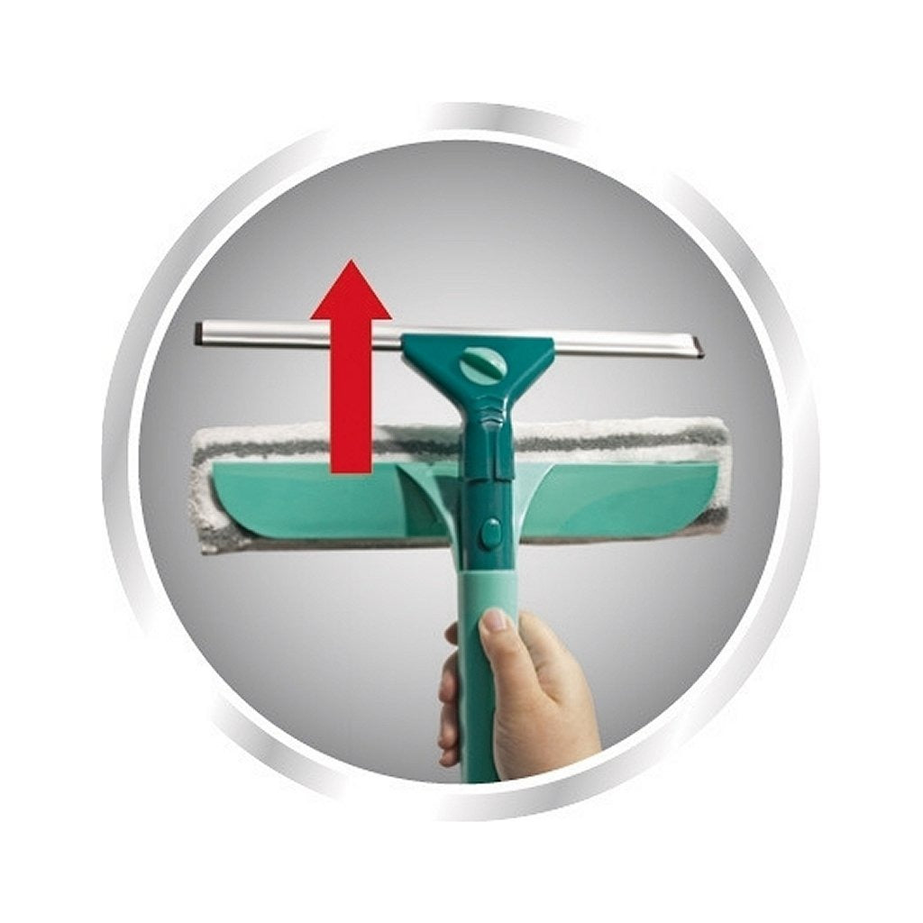 Leifheit 55238 classic window squeegee with telescopic handle and cloth 30x90-135 cm