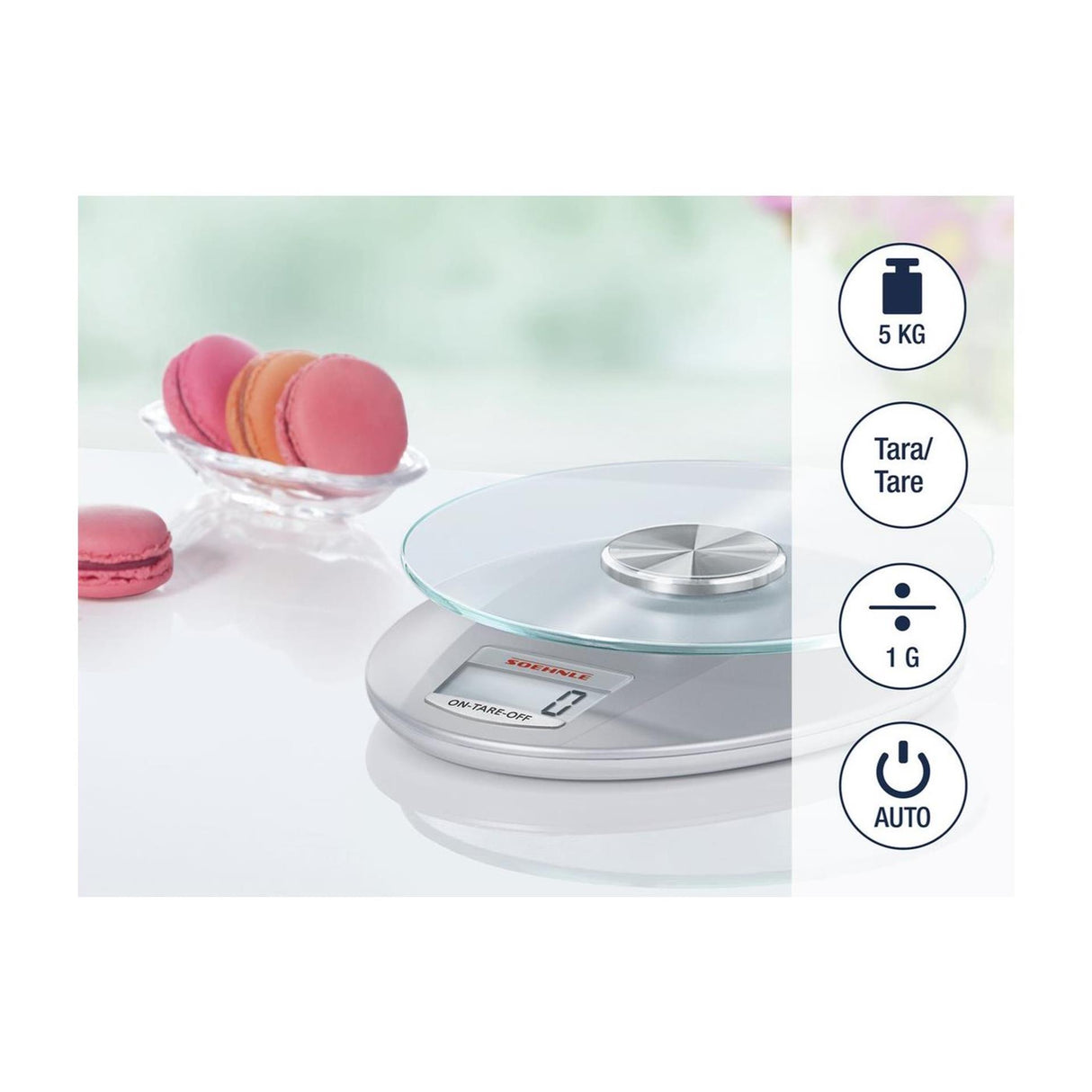Soehnle 65856 Roma Digital Kitchen Scale Silver