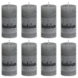 Bolsius Bolsius Rustic candles 8 st 100x50 mm light gray