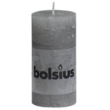 Bolsius Bolsius Rustic candles 8 st 100x50 mm light gray