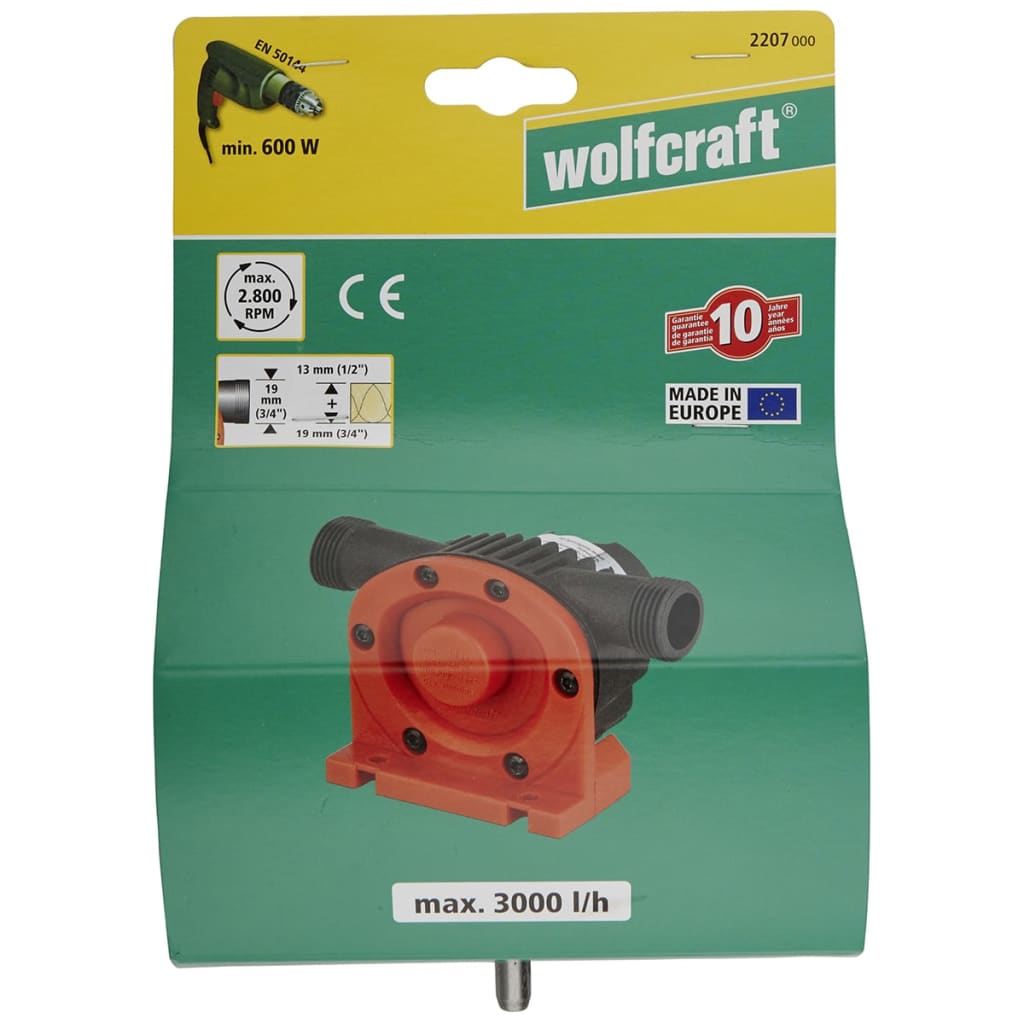 Wolfcraft wolfcraft pump drill -driven 3000 l u s = 8 mm 2207000