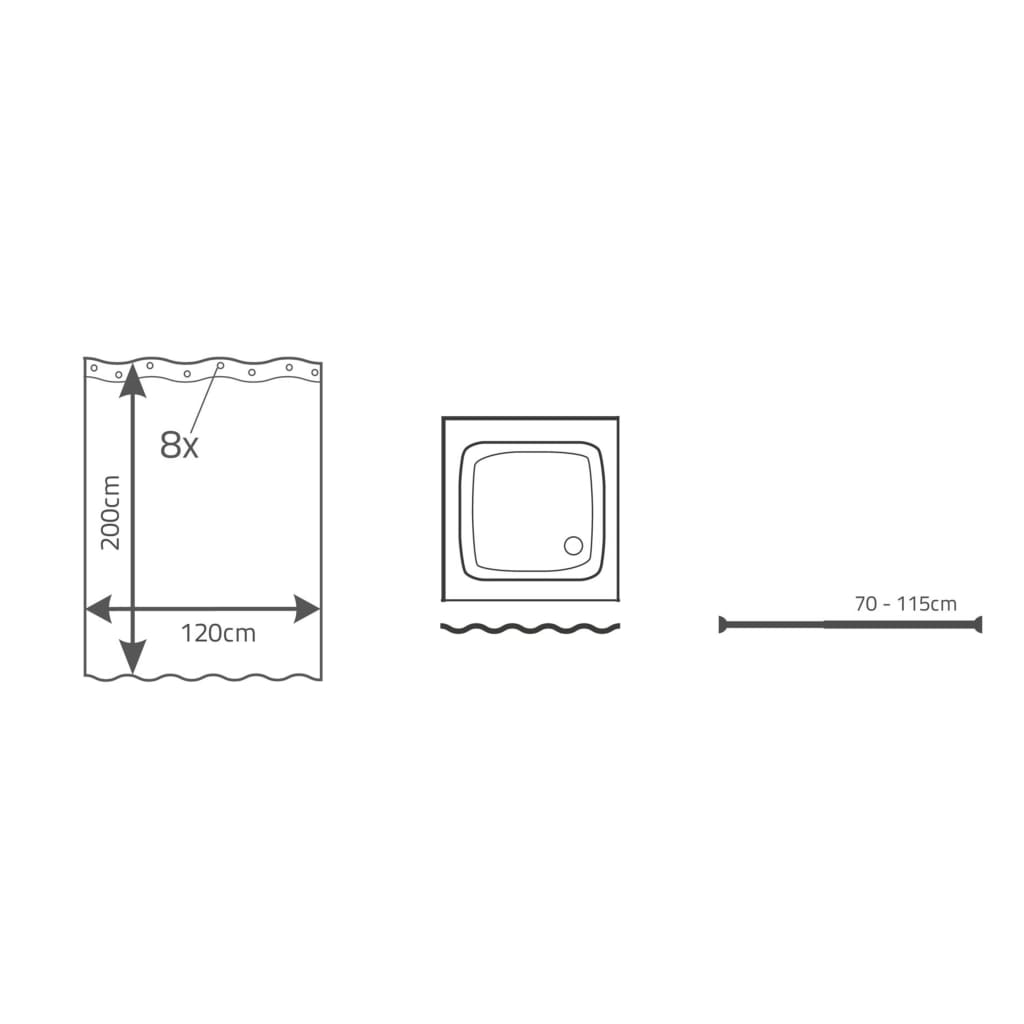 Ridder Ridder duschgardin Brilliant 120x200 cm