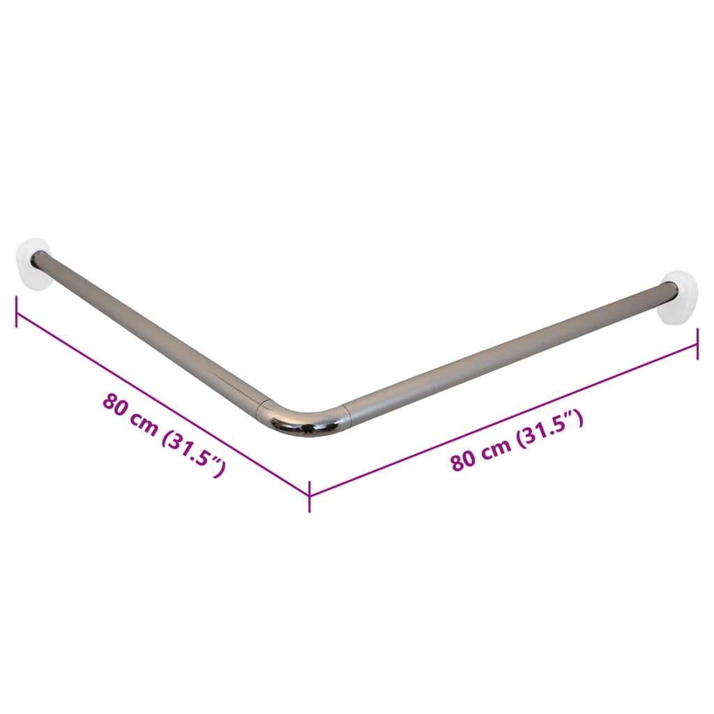Ridder Ridder Corner Duschvorhangstange 80x80x2,5 cm Chrom
