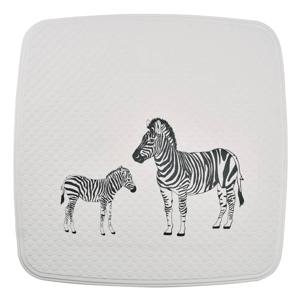 Ridder Shower Mat Zebra 54x54 cm hvid og sort