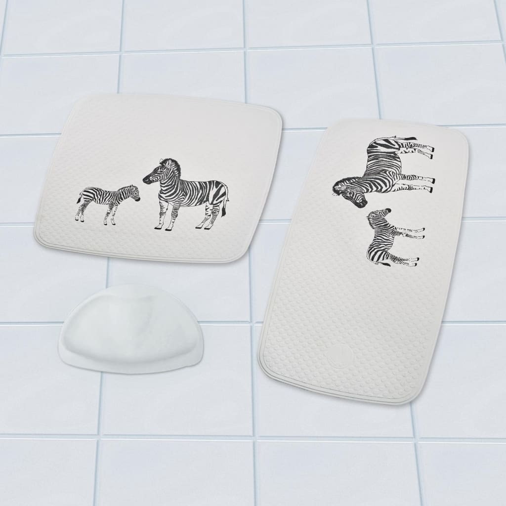 Ridder Shower Mat Zebra 54x54 cm hvid og sort