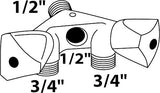 Kirchhoff device-connecting wall valve socket, 1 2 et x 3 4 et x 1 2 it, with non-return valve - 986321113