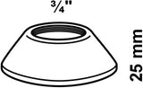 Kirchhoff roset med gevind, krom, 3 4 x 25 mm - 988239113