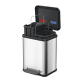 Hailo öko duo plus pedalbøtte 2x9l rustfritt stål