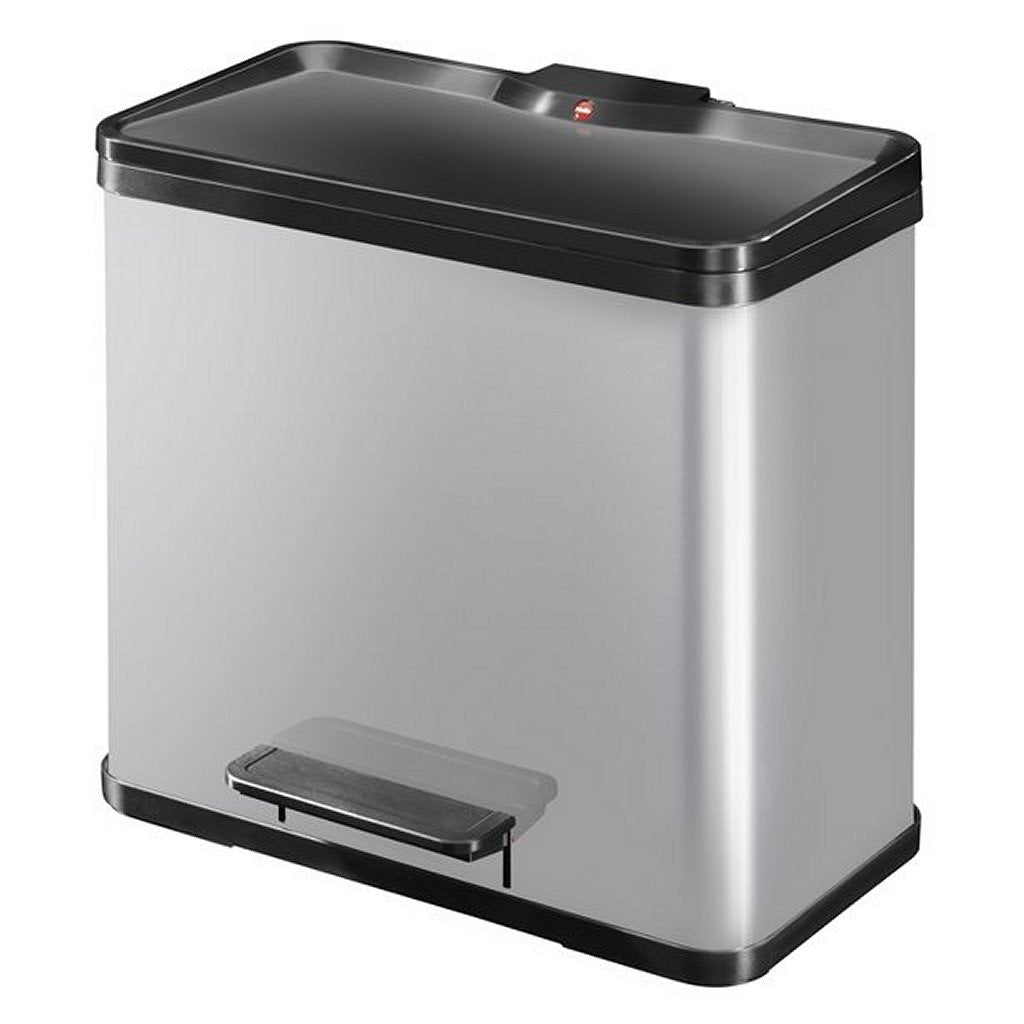 Hailo pedal bin 17x9l metallic gray oko duo plus