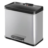 Hailo pedal bin 17x9l metallic gray oko duo plus